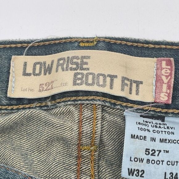 Levi’s Jeans Men’s Size W32 L34 Blue Denim Low Rise Bootcut Stretch Medium Wash - Picture 6 of 13